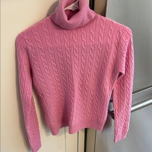 100% Cashmere Aqua Bloomingdale’s Cable Knit Sweater